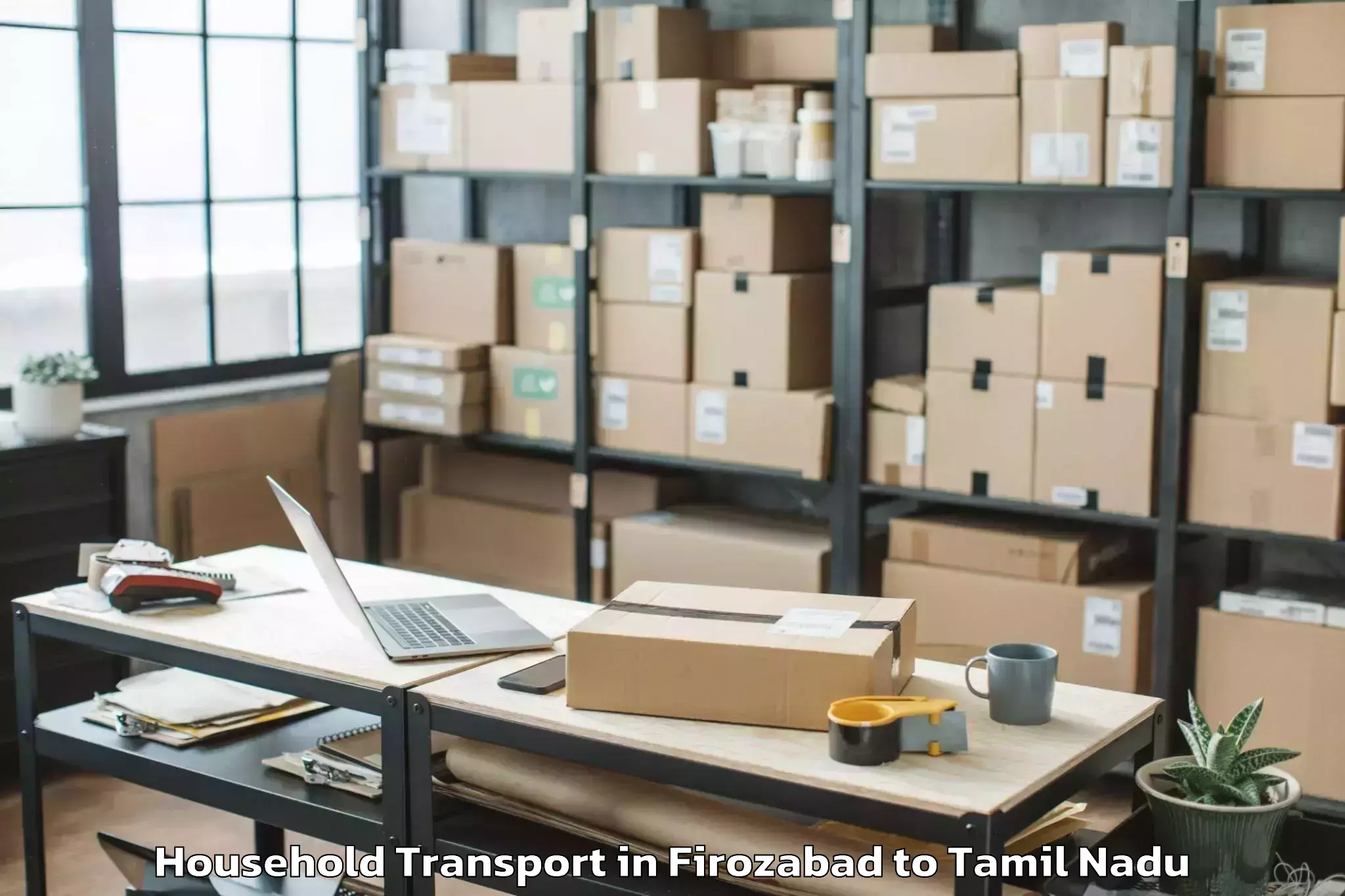 Trusted Firozabad to Vedaraniyam Household Transport